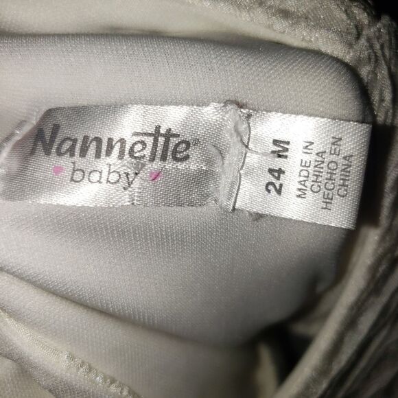 NANNETTE BABY IVORY WEDDING FORMAL DRESS SIZE 24 MONTHS - Picture 6 of 6